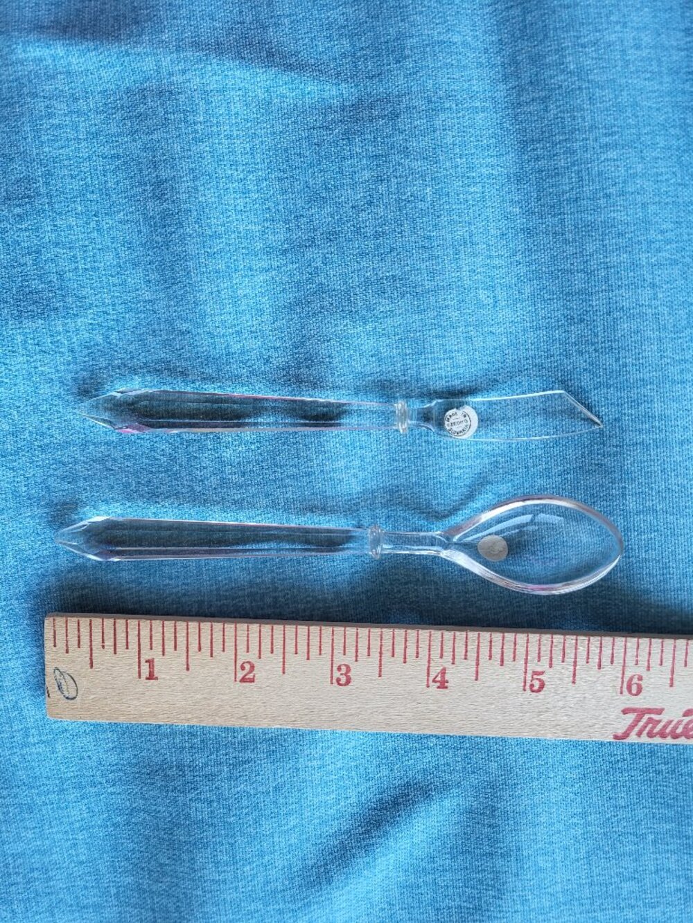 Cut Crystal Glass Spoon and Knife Set - Vintage